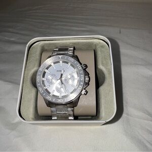 Fossil Silver Stainless Steel Chronograph Watch